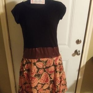 Brown and black dress